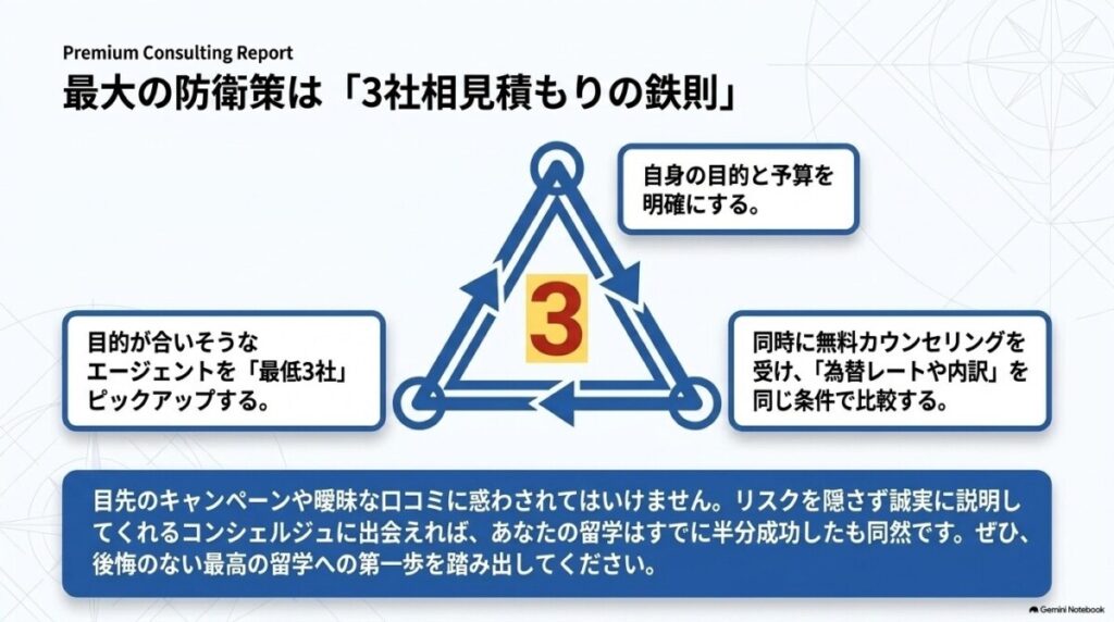まとめ：まずは最低3社の「無料見積もり・カウンセリング」を徹底比較しよう