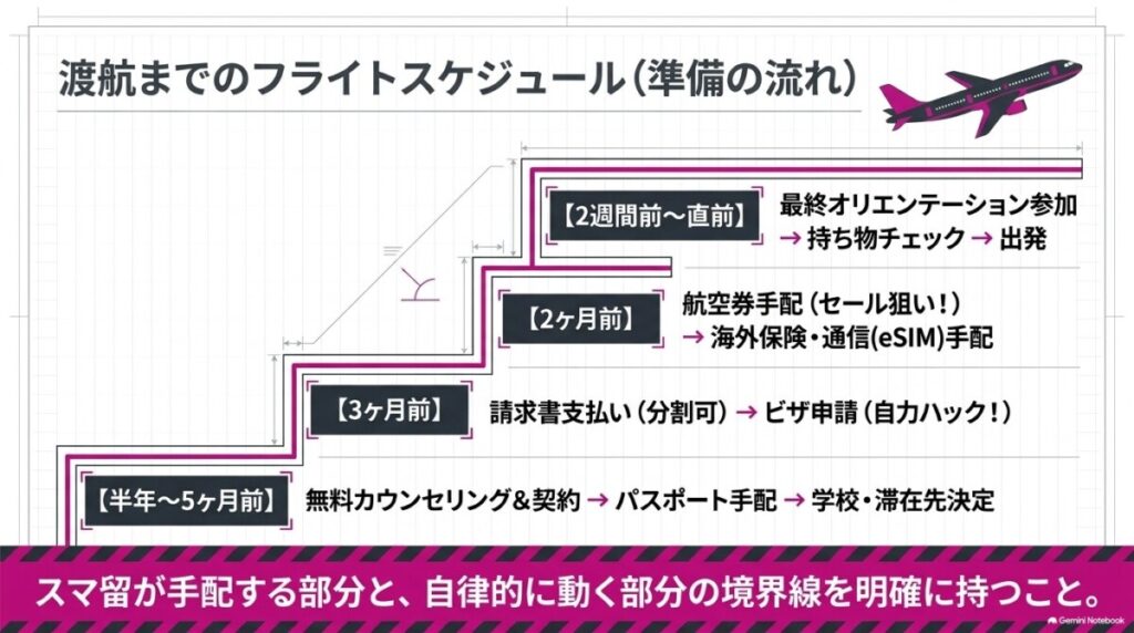 申し込みから渡航・帰国までの準備スケジュールと全体の流れ【完全攻略ガイド】