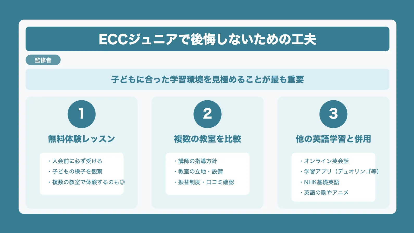 ECCジュニアで後悔しないための工夫