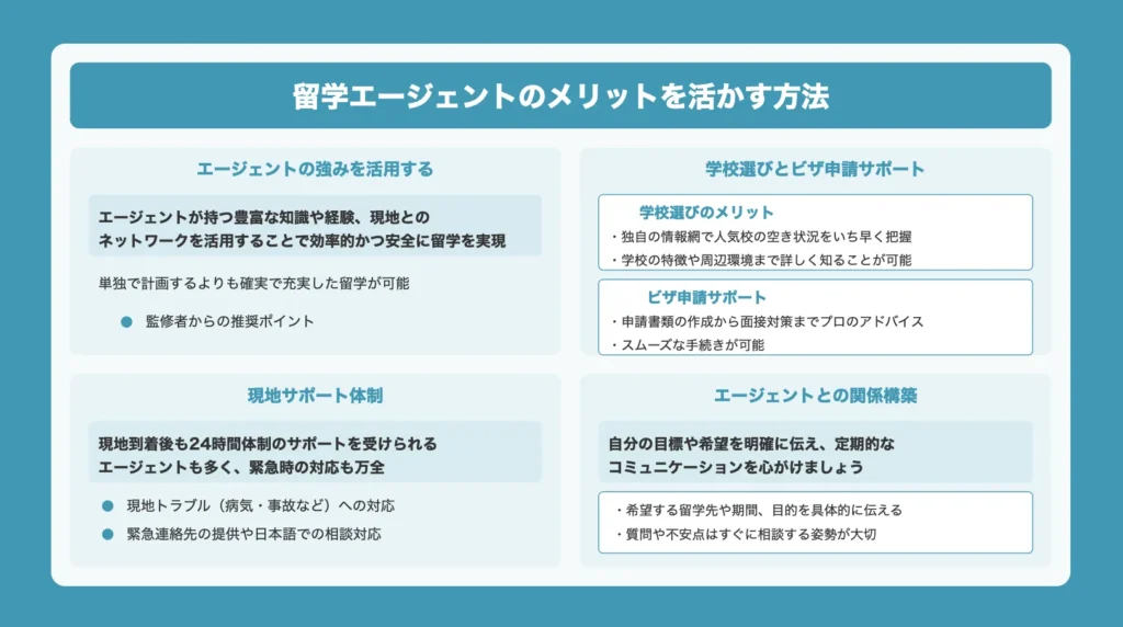 留学エージェントのメリットを活かす方法
