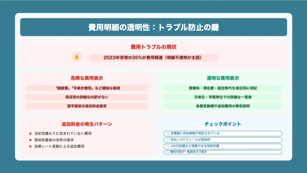 見積もりや費用明細が曖昧でわかりにくい