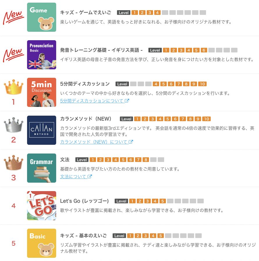 ネイティブキャンプ教材